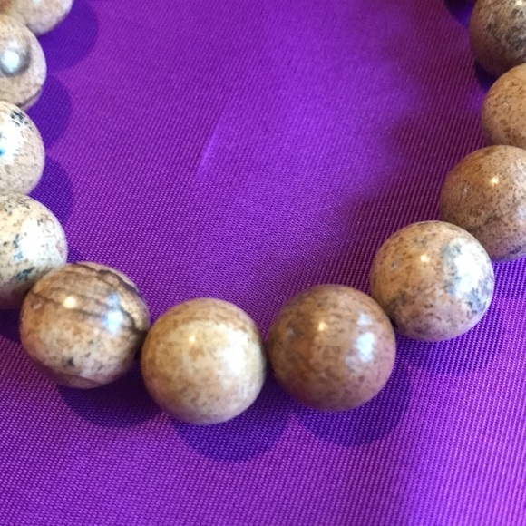NEW without tag Picture Jasper beaded stretch bracelet - Picture 2 of 6